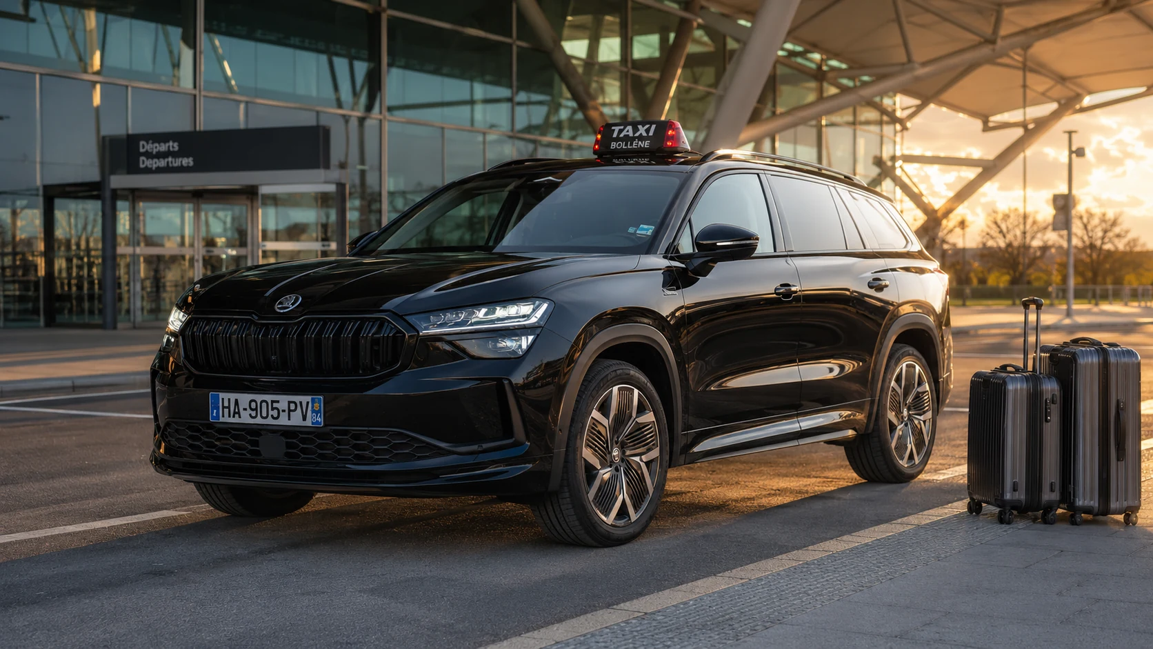 Taxi Massilia transfert aéroport, véhicule premium à la dépose minute